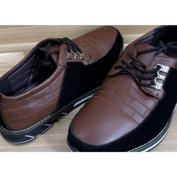 Gatsby Leather Oxford Shoes Brown Black Size 13 Lace Up Derby Orthopedic Ortho - Picture 13 of 13